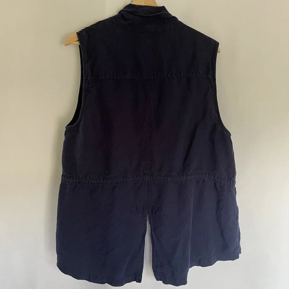 Torrid‎ linen rayon women's blue denim vest pockets size large casual comfort